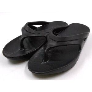 Athletic Works Womens Ladies Black Recovery Slip On Thong Sandals Sz 10